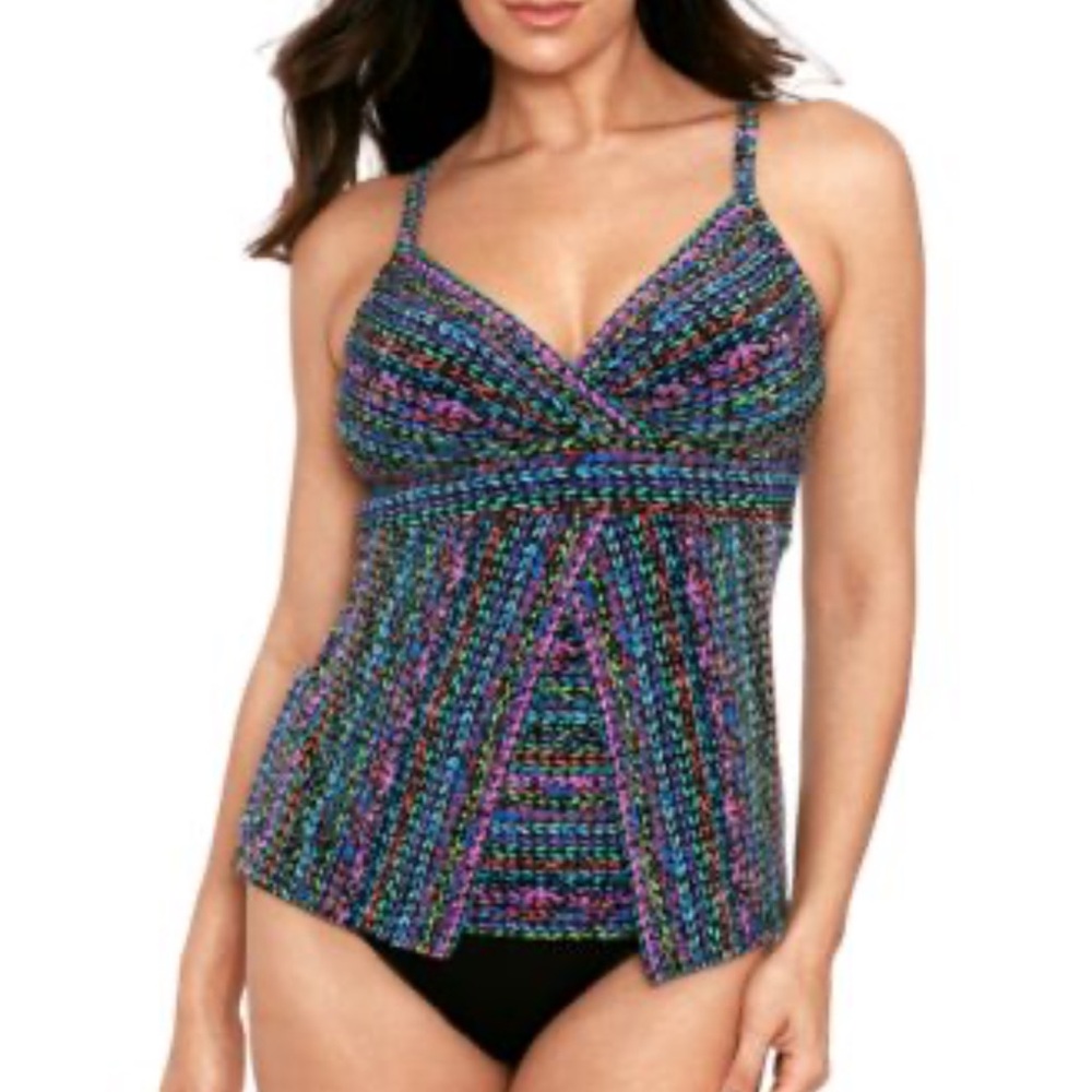 Miraclesuit Women's Stitch It Cleo Tankini Swim Top